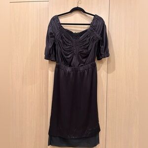 Marc Jacobs Black Shirred Dress